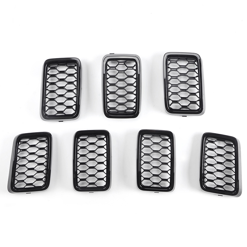 7* Front Grille Honeycomb Gloss Black 68317863AA For Jeep Grand